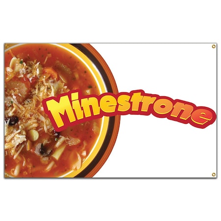 Signmission Minestrone Banner Concession Stand Food Truck Single Sided B-60 Minestrone19